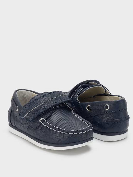 Boys Leather Moccasins Navy Blue