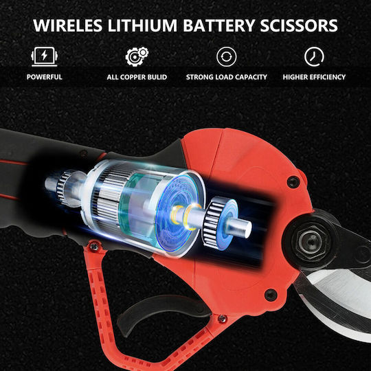 Pruning Shears 24V with 2 Batteries & Maximum Cutting Diameter 30mm in Carrying Case