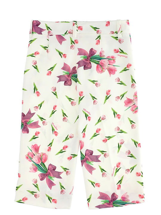 Monnalisa Pantaloni cropped din material floral 115428 5679-9995 Fată