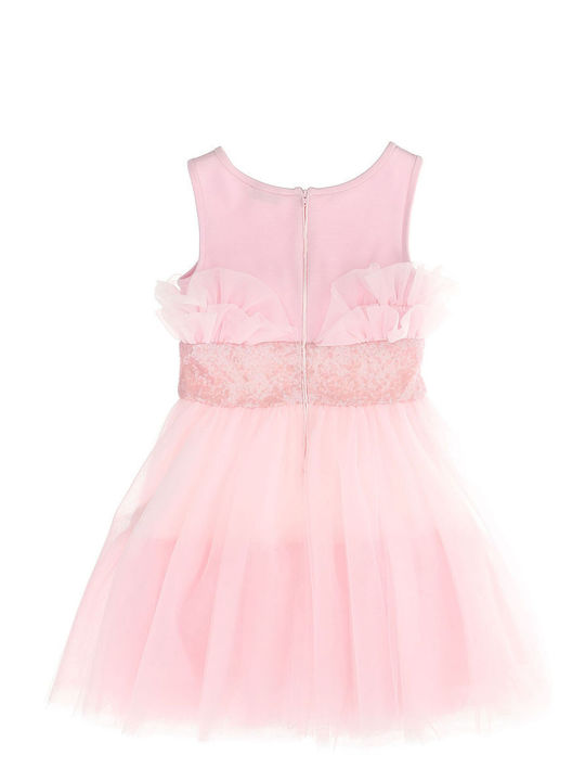 Monnalisa dress with tulle and sequins 715901 5945-0090 Girl