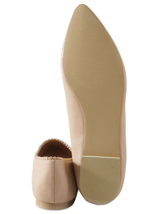 Balerina Feng pantof de pantofi de pompă plat M8-1411-118-BEIGE pentru femei