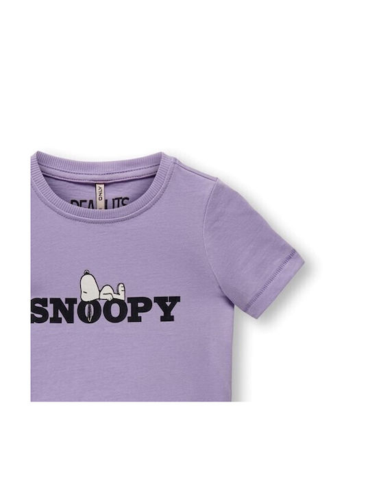 ΠΑΙΔΙΚΗ ΜΠΛΟΥΖΑ T-SHIRT PEANUTS SNOOPY KIDS ONLY ΛΙΛΑ ΚΟΡΙΤΣΙ 15285193 Λιλά