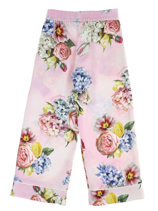 Monnalisa Pantaloni din material floral 715404 5652-0090 Fetiță