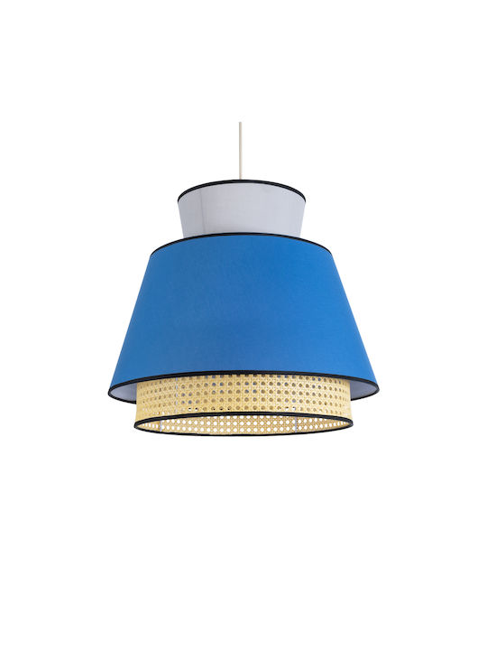 GloboStar Saige Hängelampe Blau Boho Raster mit Fassung E27 50cm.