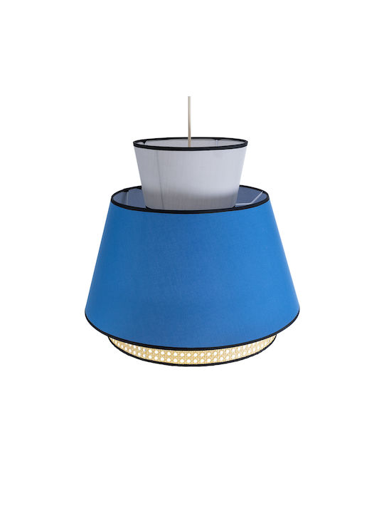 GloboStar Saige Hängelampe Blau Boho Raster mit Fassung E27 50cm.