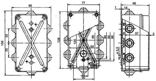 Eurolamp Surface-Mounted Electrical Box Branching IP55 151-25572