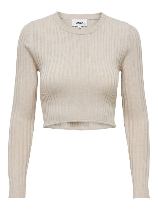 Only Damen Langarm Pullover Beige