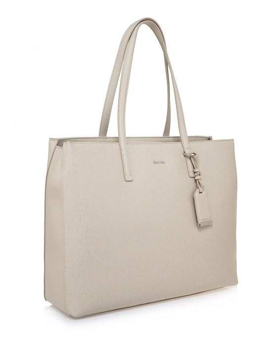 Calvin Klein Damen Tasche Schulter Beige