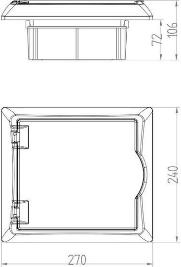Eurolamp Tablou electric Încastrat, 1 Rând, 6 Elemente L270xA240xP106mm