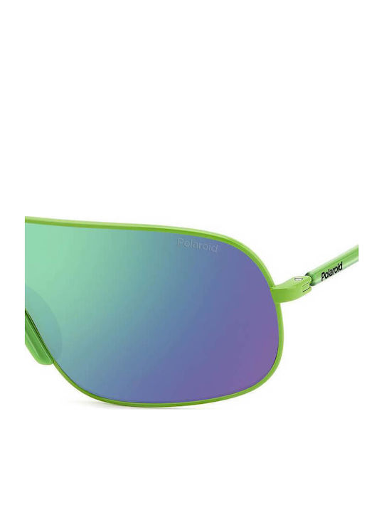 Polaroid Unisex Sunglasses with Green Plastic Frame and Multicolour Polarized Mirror Lens PLD6222/S 1ED/5Z