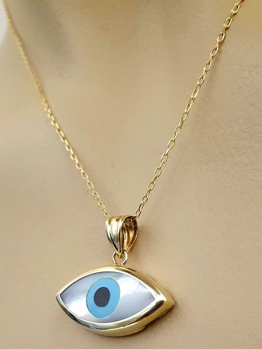 Gold Eye Necklace K14.k988