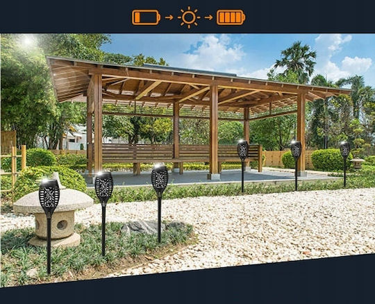 Ηλιακό Φωτιστικό Πυρσός με Θερμό Λευκό Φως IP65