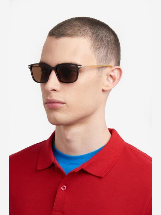 Polaroid Men's Sunglasses with Gray Plastic Frame and Black Polarized Lens PLD4169/G/S/X 690/M9