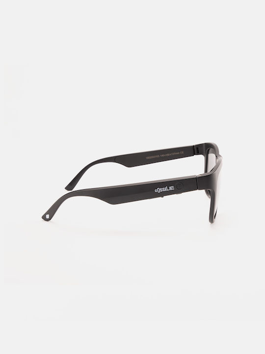 Cosselie Vibe Unisex Sunglasses with Black Horn-Rimmed Frame and Gray Lenses