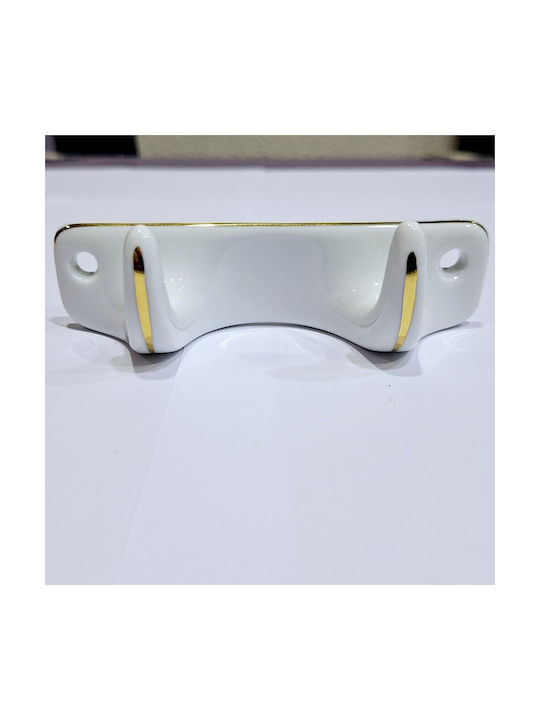 Wandhalterung Aus Polyresin 2 Haken Weiße 12x3.8x3cm