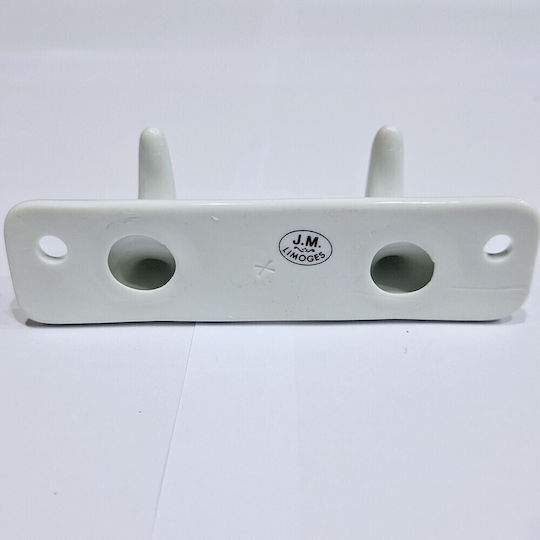 Polyresin Wall Hanger 2 Hooks White 12x3.8x3cm