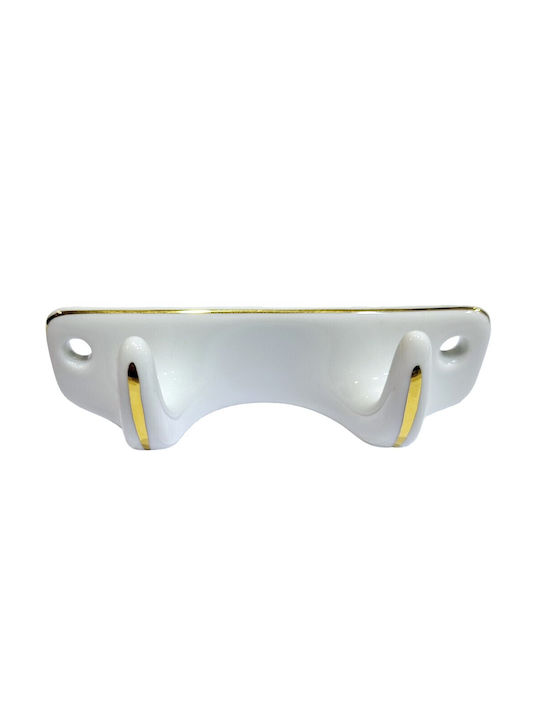 Wandhalterung Aus Polyresin 2 Haken Weiße 12x3.8x3cm