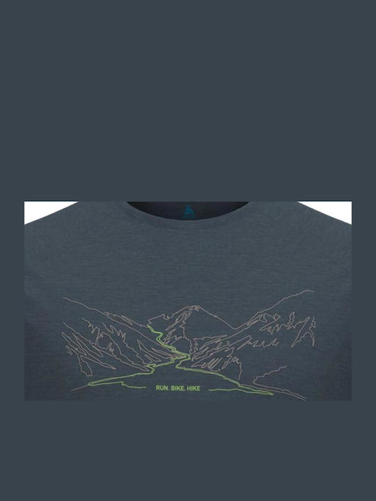 Ascent Performance Wool 130 Αθλητική Μπλούζα Κοντομάνικη Σκούρο Γκρι