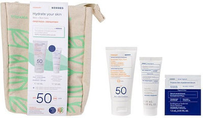 Korres Yoghurt Set with Sunscreen Face Cream, Serum & Pouch