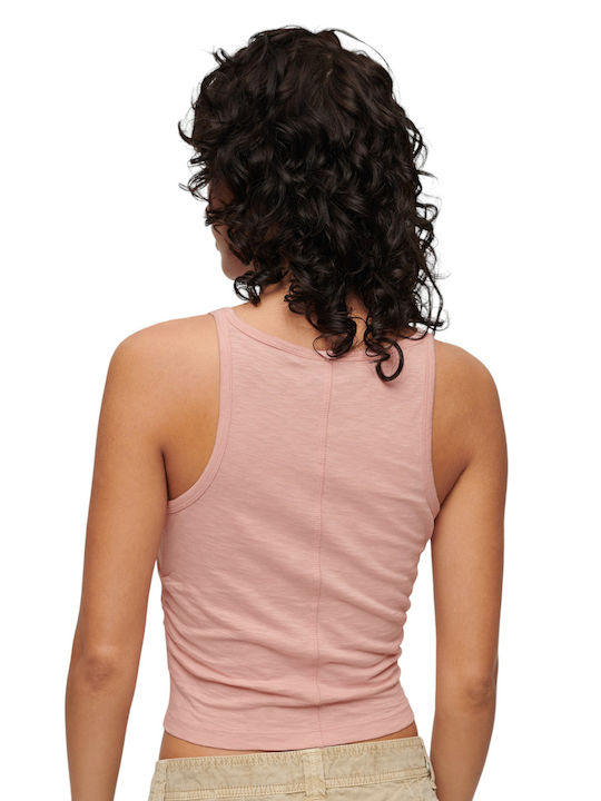 Superdry Damen Sommer Bluse Ärmellos Rosa