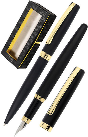 Online Set Stilou Ballpoint cu Peniță Negru