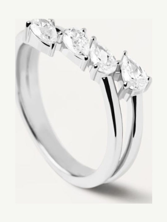 P D Paola Damen Ring mit Zirkonia aus Silber