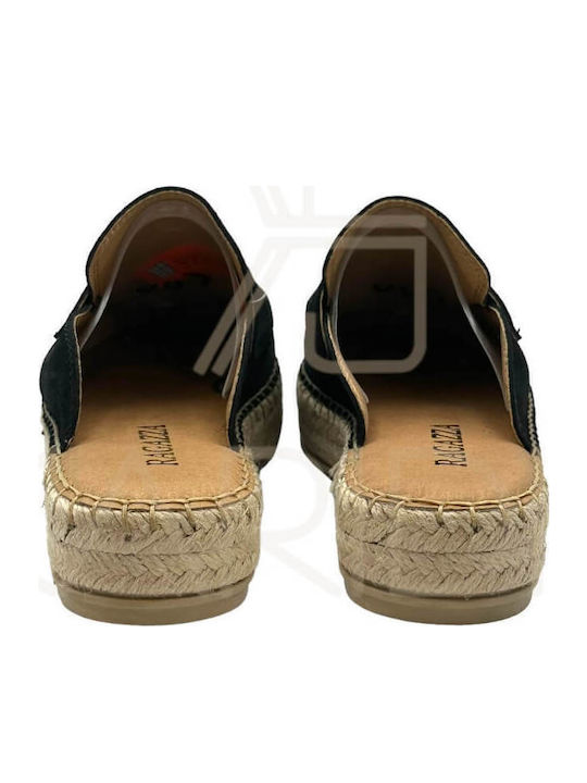 Flat Suede Mules σε Μαύρο Χρώμα