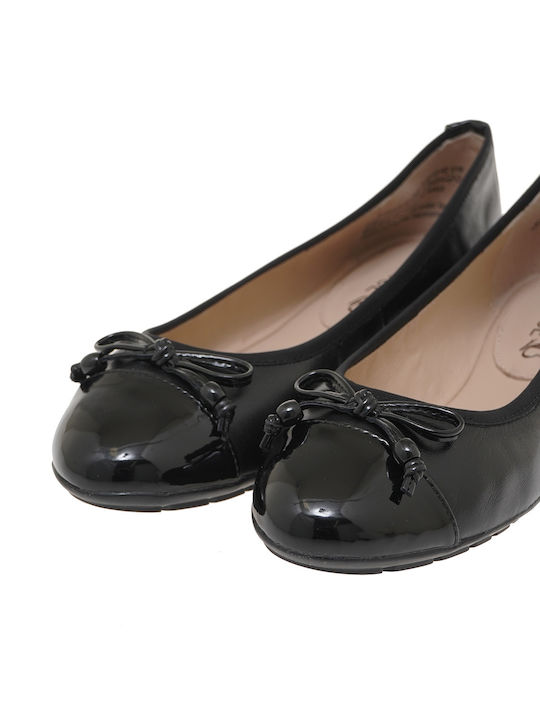 Leather Women's Ballerina Shoes Black