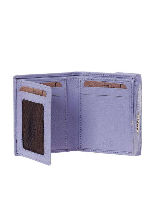 Small Leather Women's Wallet Classic with RFID Purple