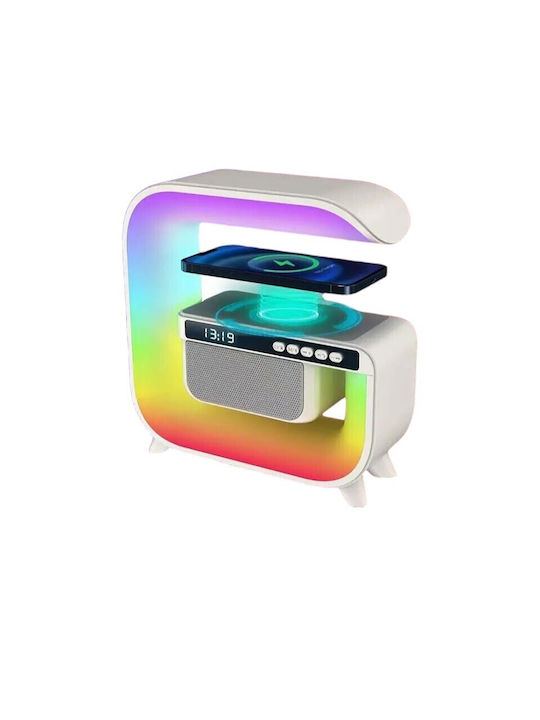G3 Tabletop Digital Clock LED with Alarm Clock Radio and Wireless Charging White