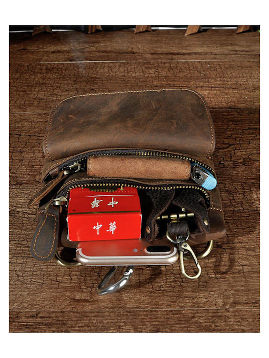 Leder Herrentasche Schulter / Crossbody Braun