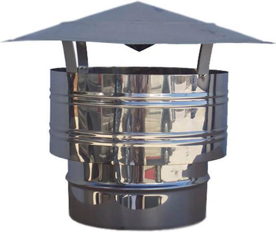 Inox Shell Pălărie de Coș de Fum Inox 120mm Argintiu