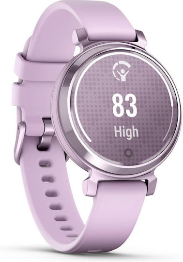 Garmin Lily 2 Aluminiu 35mm Rezistent la apă Smartwatch (Metallic Lilac / Lilac Silicone Band)