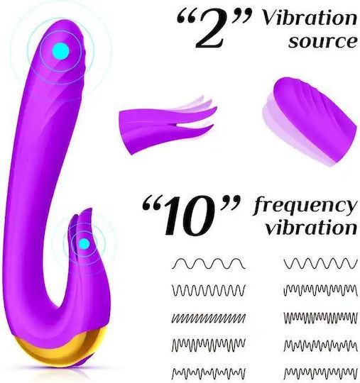 La Lolita Amsterdam Vibrator Spear Iepurele Violet 20cm