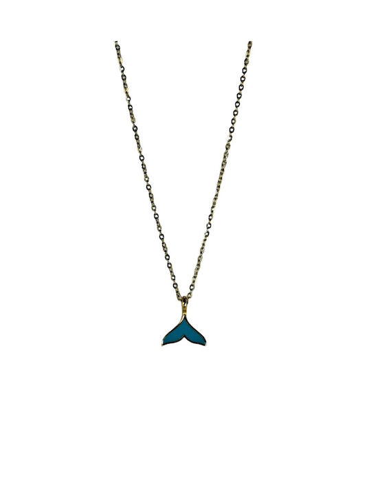 Women's Steel 316L Gold Tail Necklace Ros78-3