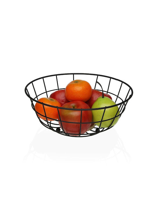 Versa Fruit Bowl Wooden Black 28x12x28cm