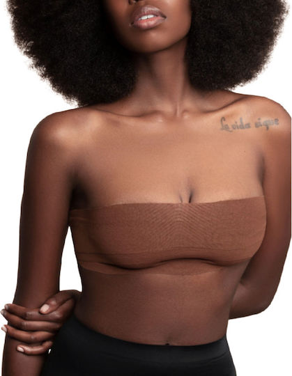 Bye Bra Körperklebeband 5m x 6,5 cm + 3 Paar Satin-Nippelabdeckungen Dunkelbraun