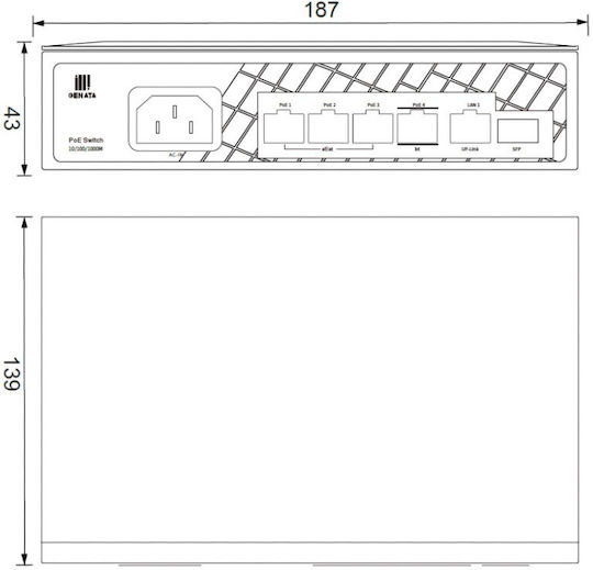 Conexpro Conexpro GNT-P1006GA Unmanaged L2 PoE+ Switch με 5 Θύρες Ethernet και 1 SFP Θύρα