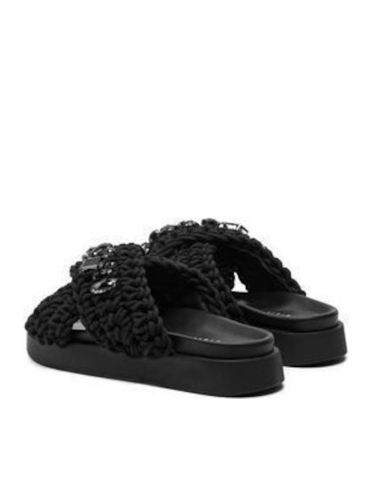 Women's Flat Sandals in Black Color