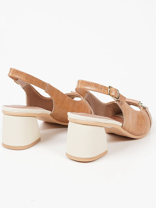 Peep Toe Γόβες Μπεζ