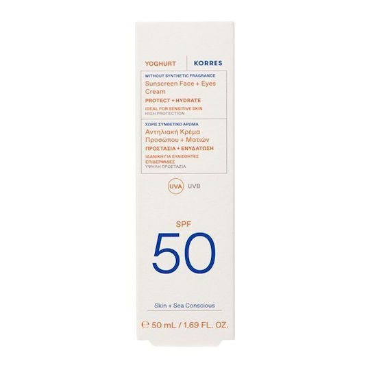 Korres Yoghurt Face + Eyes Αντηλιακή Κρέμα Προσώπου SPF50 50ml
