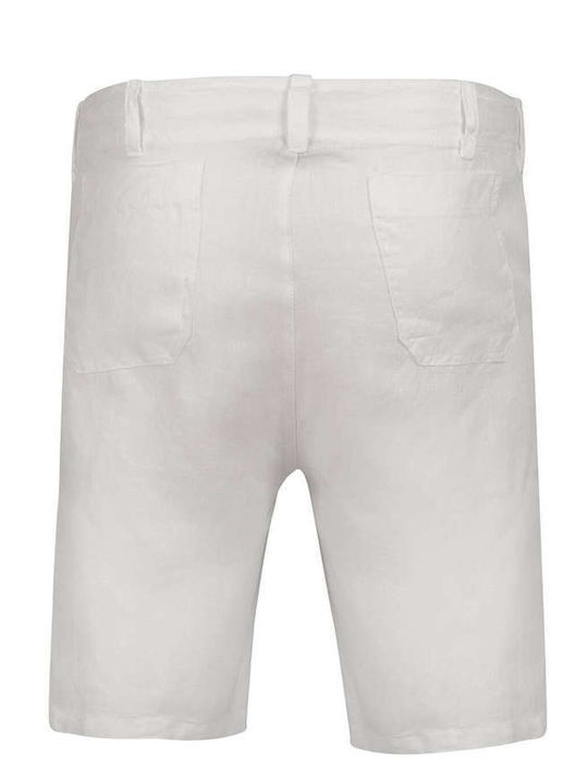 CROSSLEY MEN'S SHORTS LINEN CURTISS WHITE REGULAR LINE