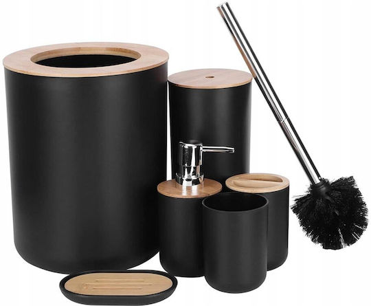 Aria Trade Badezimmerzubehör-Set Kunststoff Schwarz 6 Stück