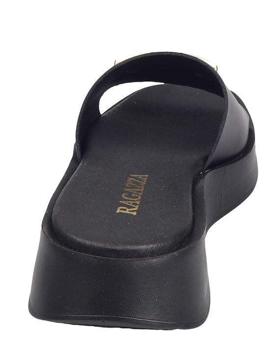 Sommer Damenplattformen im Stil Pantoffeln Schwarze