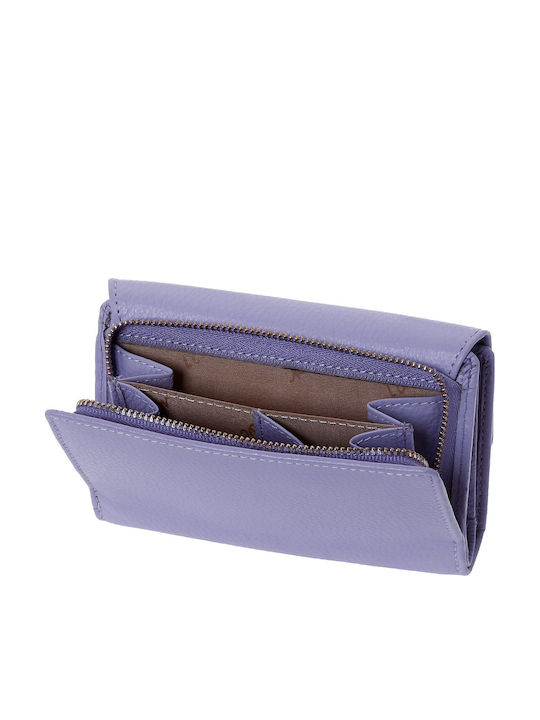 Small Leather Women's Wallet Classic with RFID Purple