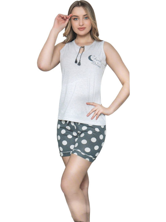 Remix Summer Women's Pyjama Set Cotton Grey