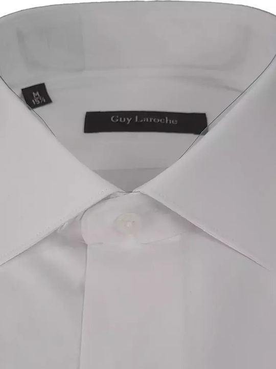 Guy Laroche Men's Shirt Short-sleeved Cotton White