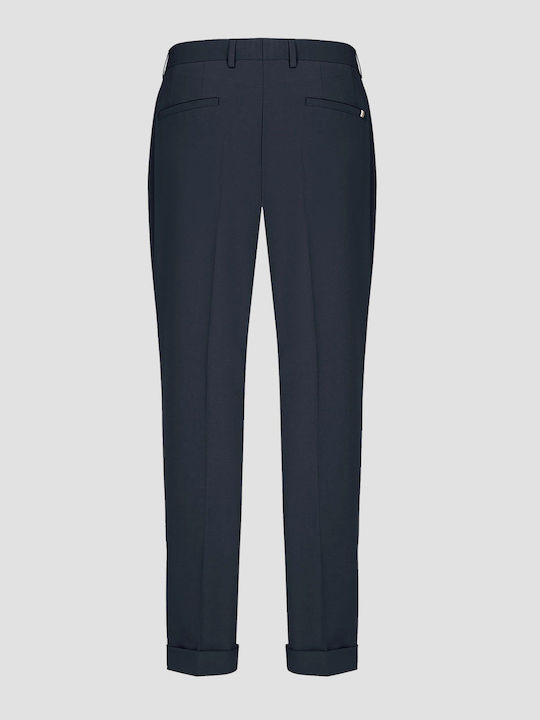 Hose Elastisch in Geradem Schnitt Marineblau