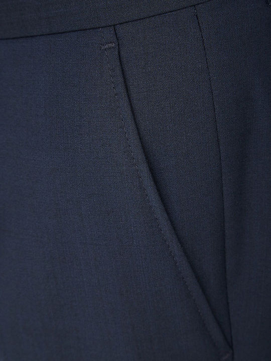 Hose Elastisch in Geradem Schnitt Marineblau