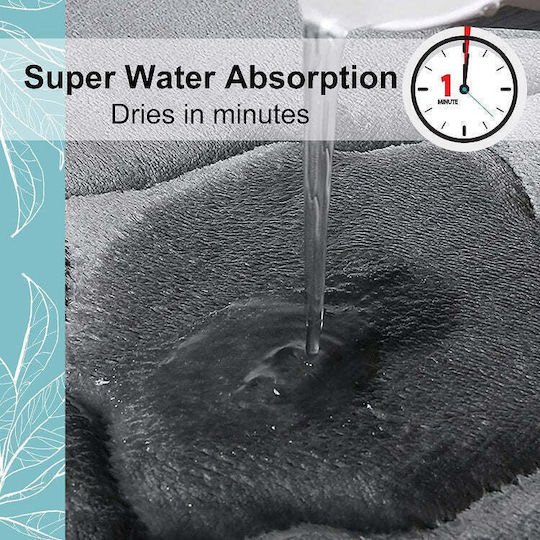 Non-Slip Bath Mat Microfiber Grey 50x40cm